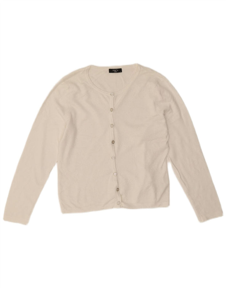 Suéter feminino M&Co Petite Bolero UK 14 médio branco viscose