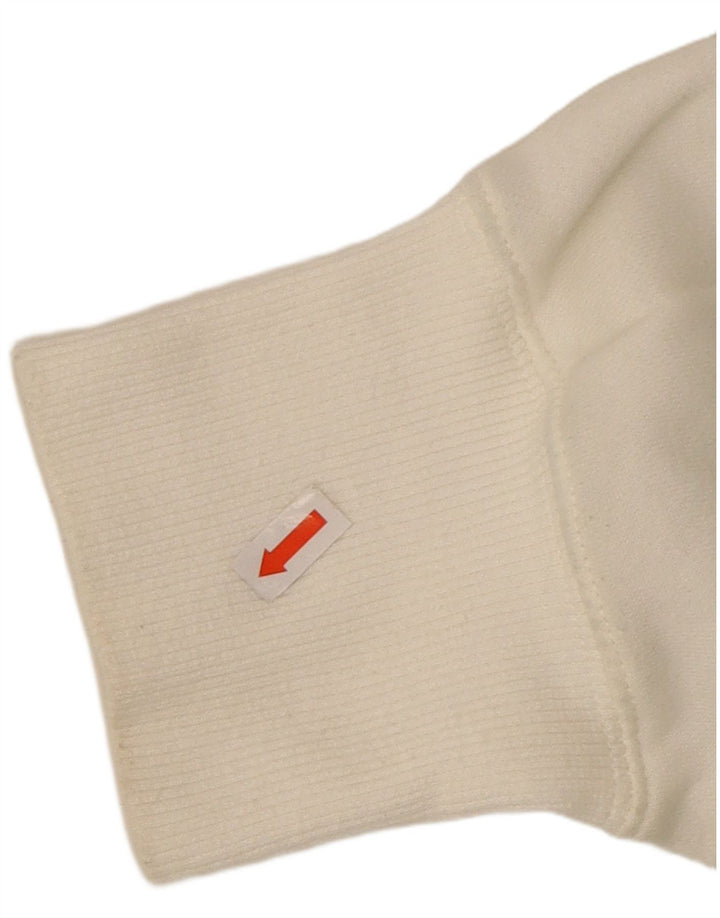 NIKE Womens Crop Oversized Sweatshirt Jumper UK 14 Médio Algodão Branco