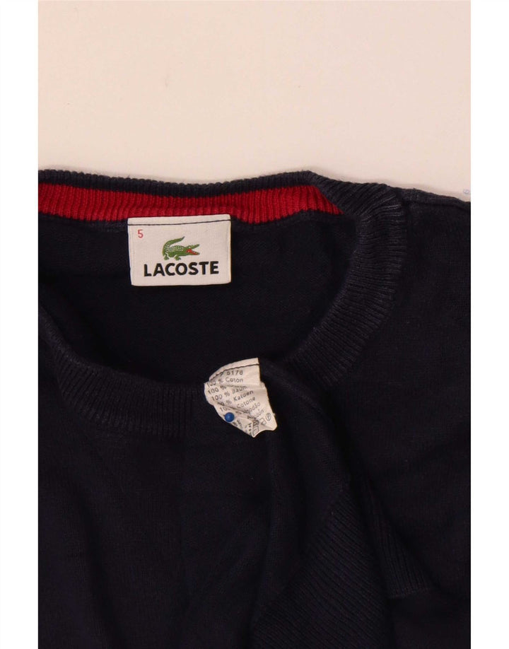 Suéter masculino Lacoste com gola redonda tamanho 5 grande algodão azul marinho
