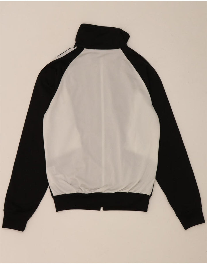 Adidas Womens Tracksuit Top Jacket UK 10 Pequeno Preto Colourblock Poliéster