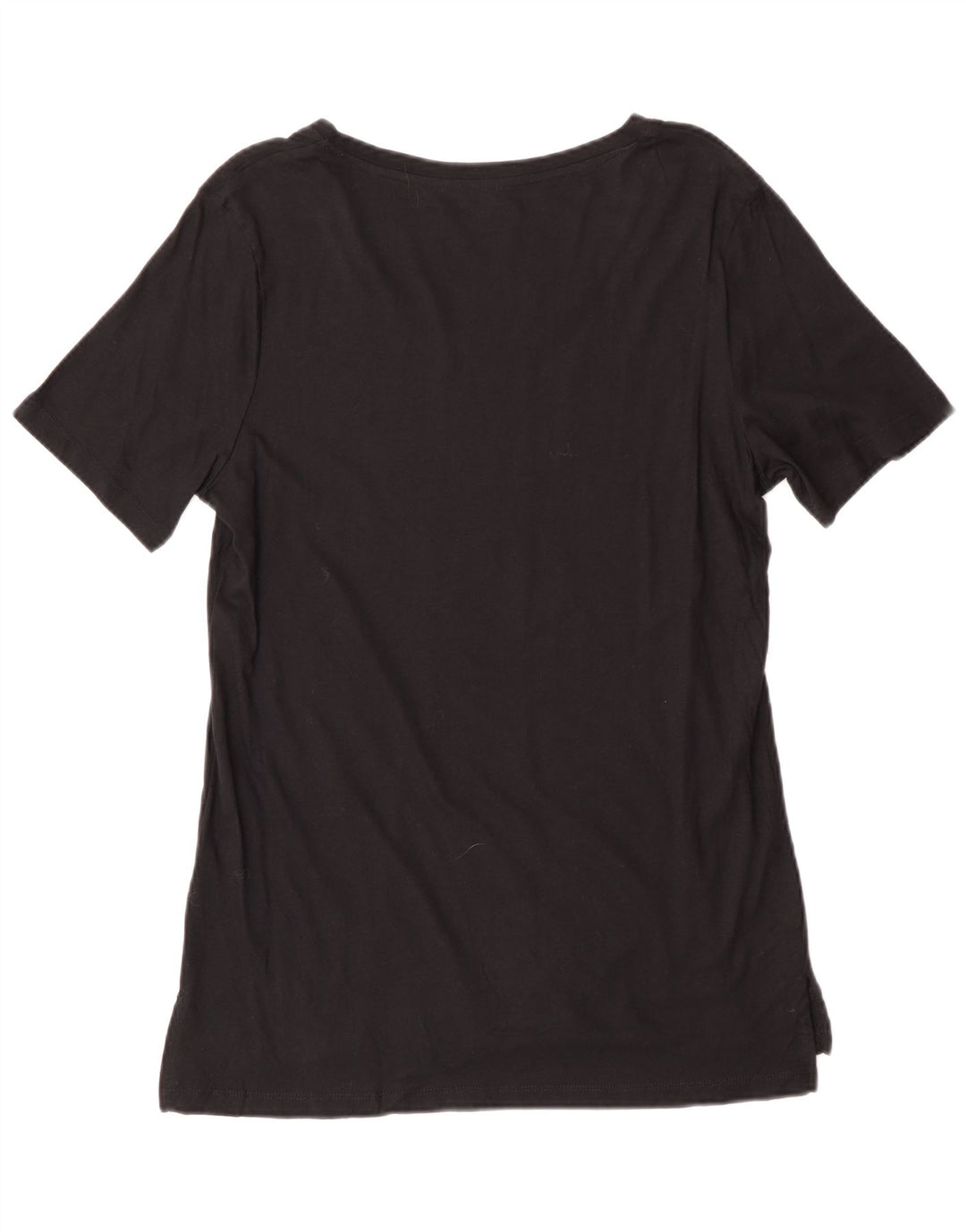 Camiseta feminina Eddie Bauer UK 12 algodão preto médio