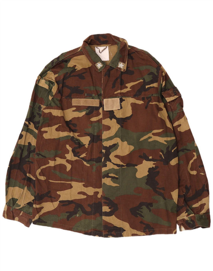 Jaqueta militar masculina vintage UK 42 XL camuflagem multicolorida