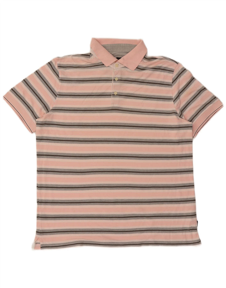 Camisa polo masculina Hugo Boss 2XL listrada rosa