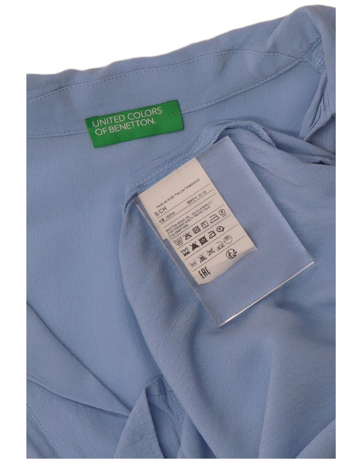 Blusa feminina pulôver oversized BENETTON Reino Unido 10 viscose azul pequena