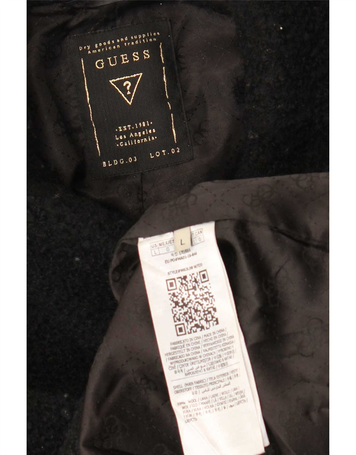 Sobretudo feminino Guess UK 14 grande lã preta