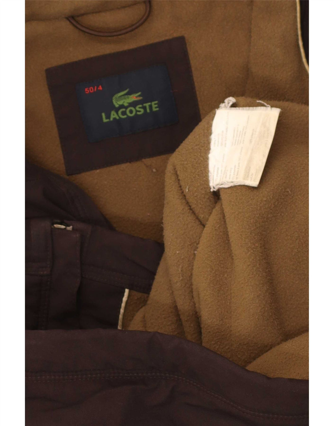 Jaqueta corta-vento masculina Lacoste tamanho 4 médio marrom poliamida