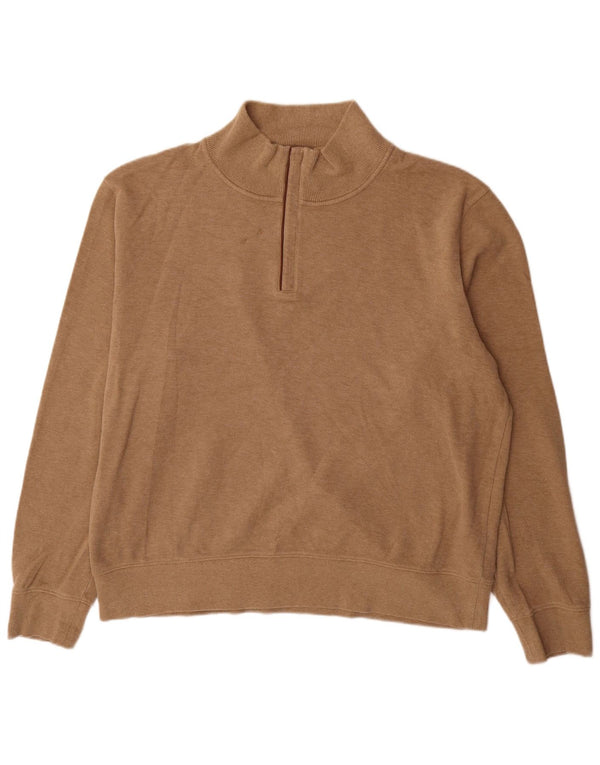 Suéter masculino Gant com zíper e gola 3XL algodão marrom