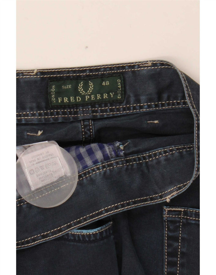 Fred Perry Mens Slim Jeans IT 48 Médio W33 L30 Azul Marinho Algodão