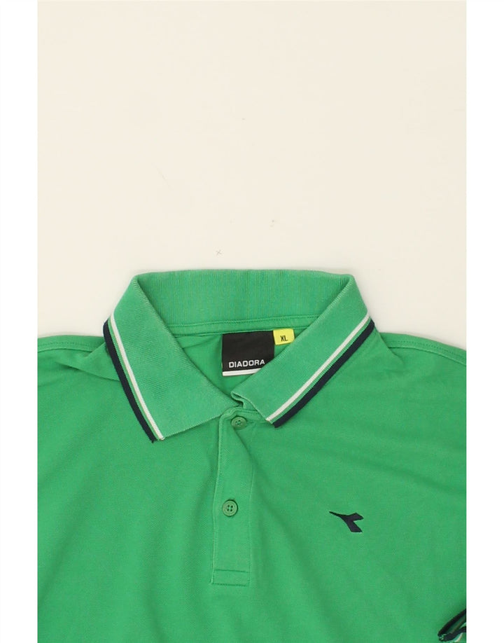 DIADORA Mens Polo Shirt XL Green Cotton Vintage Diadora and Second-Hand Diadora from Messina Hembry 