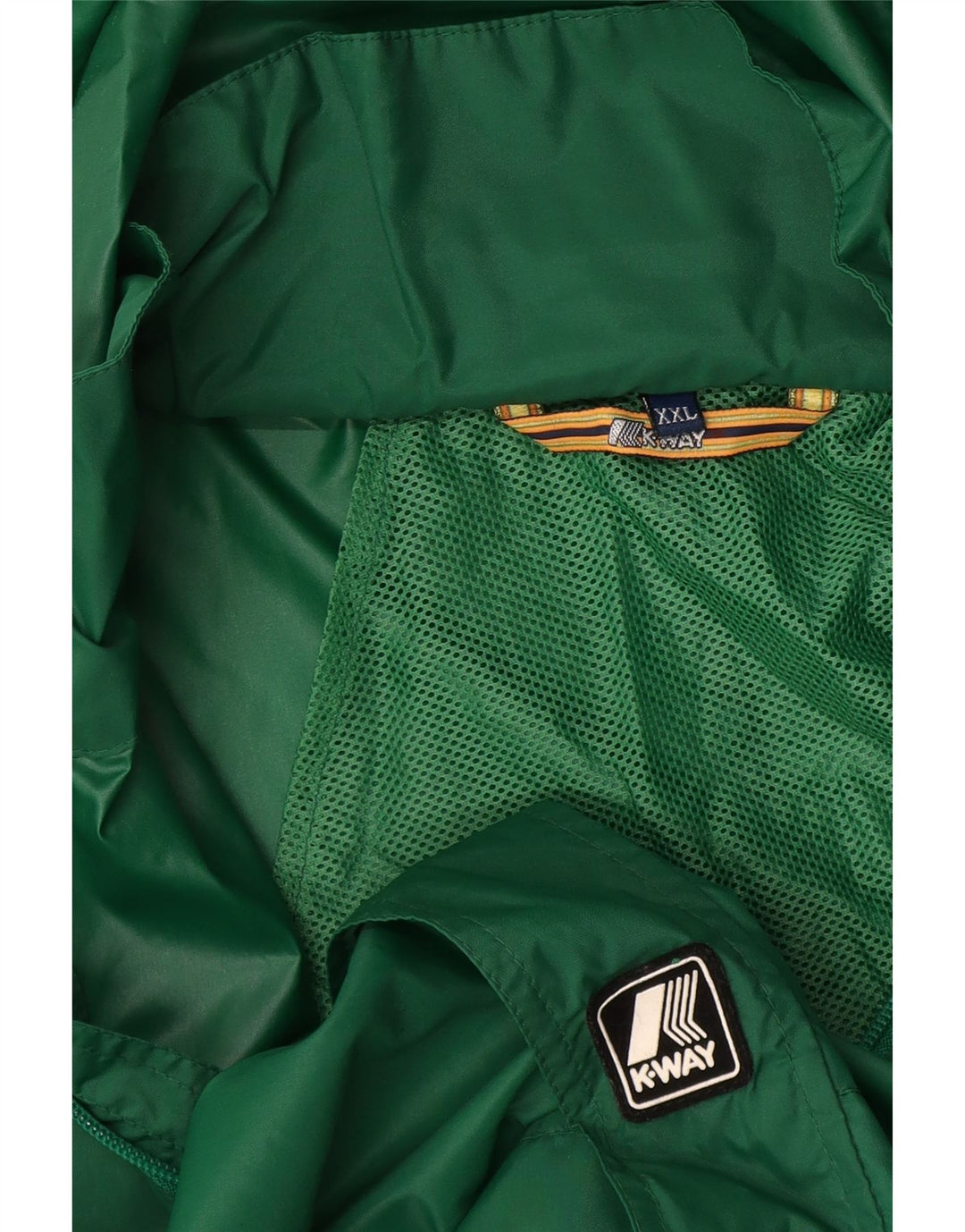 Jaqueta de chuva masculina com capuz K-Way UK 44 2XL verde
