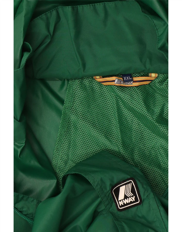 Jaqueta de chuva masculina com capuz K-Way UK 44 2XL verde