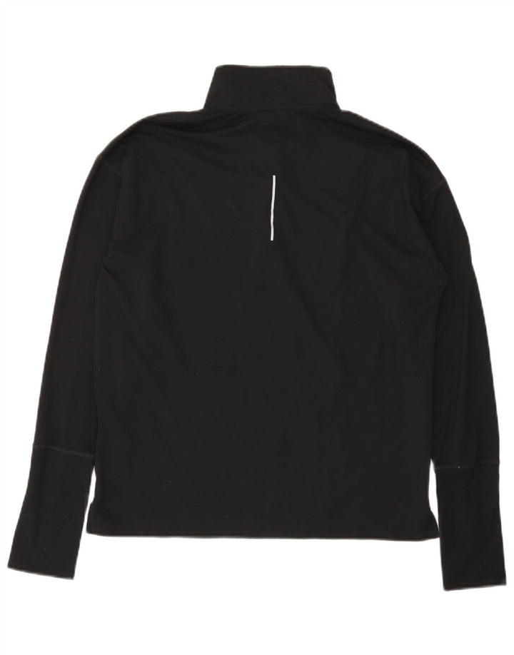 Nike Mens Running Zip Neck Top Manga Longa Pequeno Poliéster Preto
