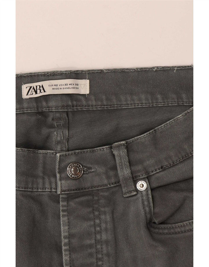 Zara Jeans Slim Feminino EU 42 Grande W32 L30 Cinza
