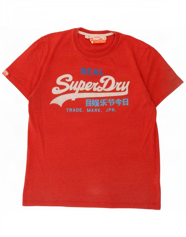Superdry Mens Graphic T-Shirt Top Grande Poliéster Vermelho