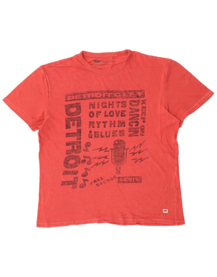 Camiseta masculina LEVI'S Standard Fit gráfica top grande vermelho