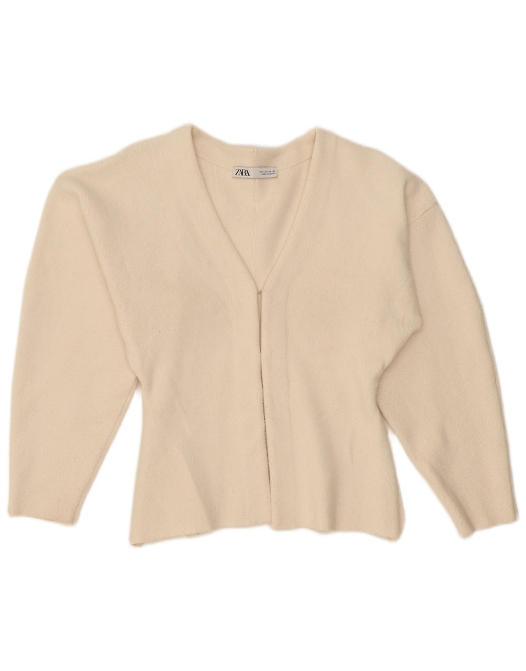 Suéter cardigã feminino Zara Reino Unido 10 pequeno bege viscose