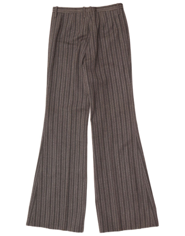 Calça vintage masculina flare casual W28 L34 listrada cinza