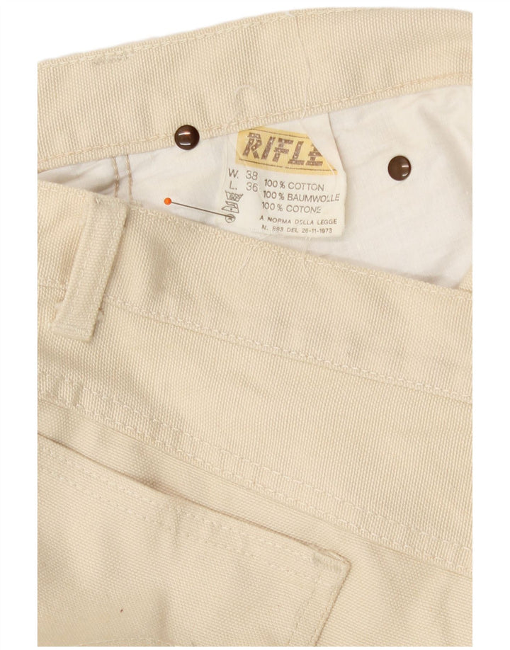 Rifle Mens Bootcut Jeans W38 L36 Off White Algodão