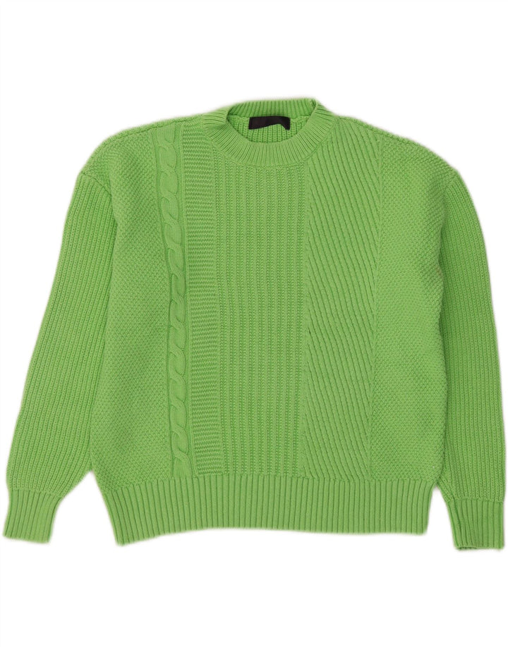 Suéter feminino Marks & Spencer com gola redonda e gola redonda Reino Unido 14 verde médio