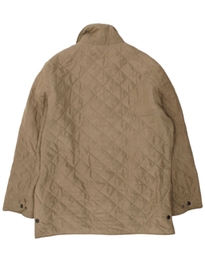 Jaqueta acolchoada masculina Barbour UK 42 XL poliéster bege