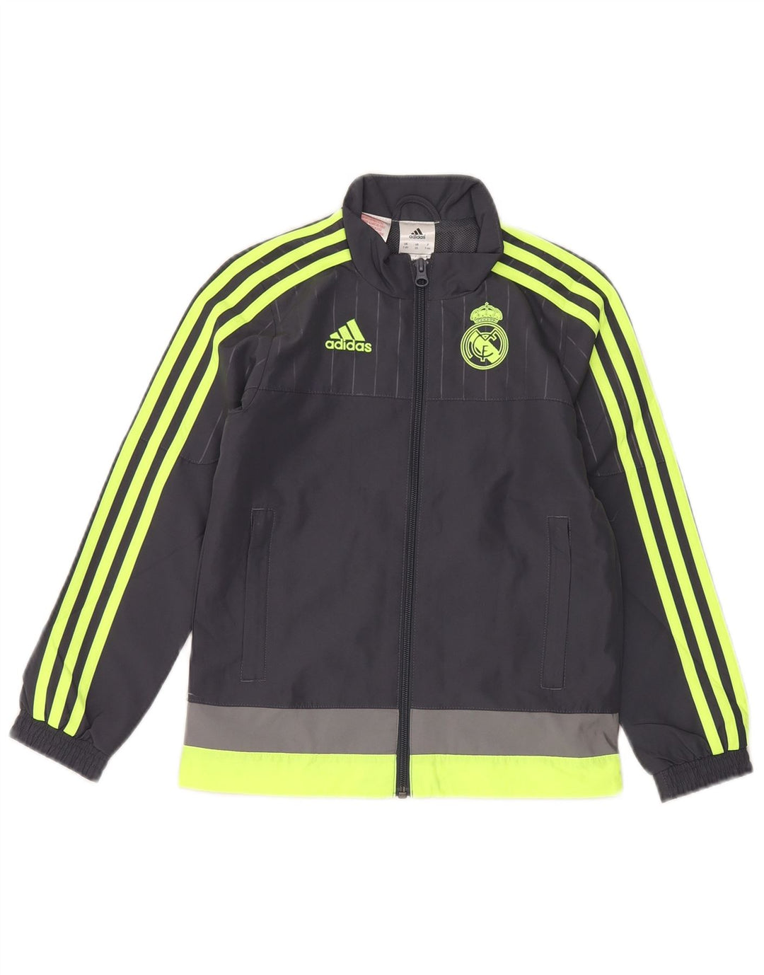 Jaqueta Adidas Boys Graphic Tracksuit Top 7-8 Anos Cinza Colorblock