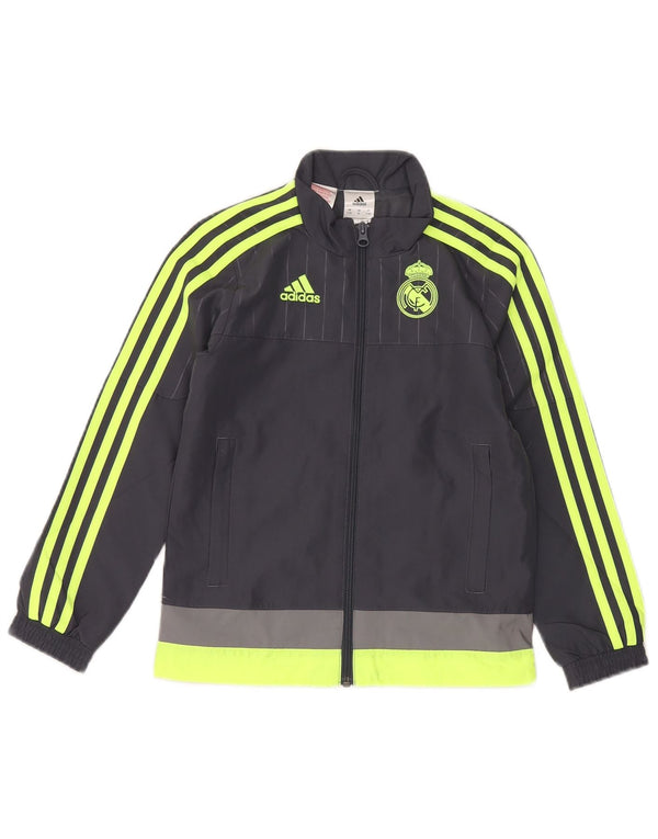 Jaqueta Adidas Boys Graphic Tracksuit Top 7-8 Anos Cinza Colorblock