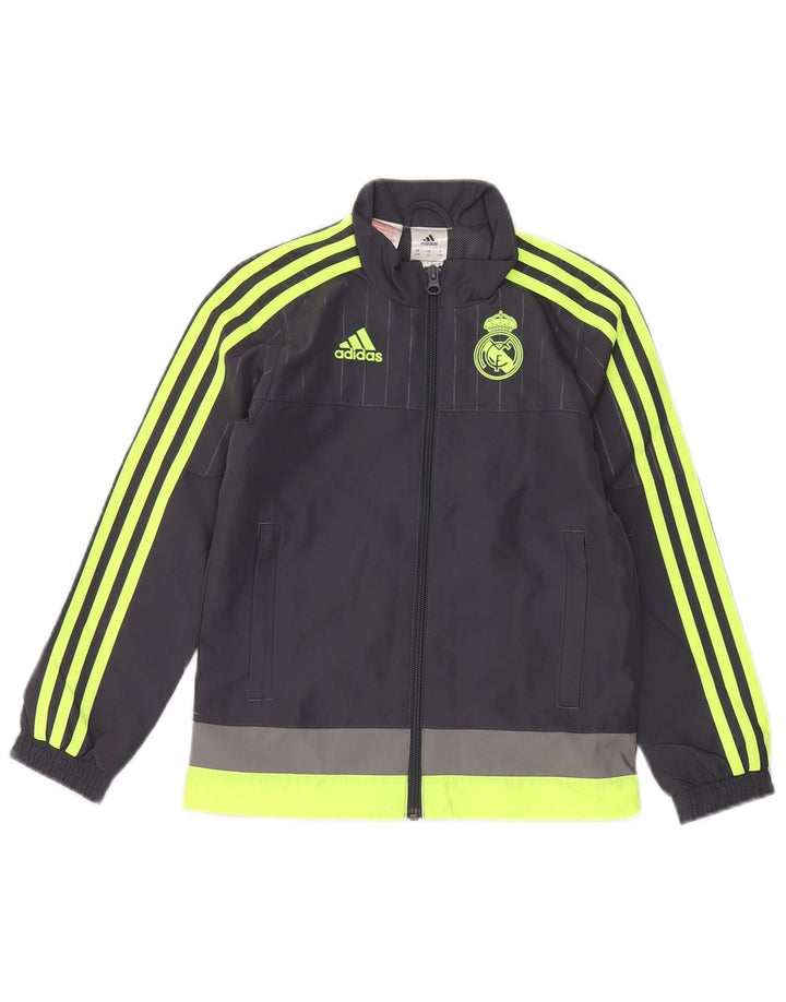 Jaqueta Adidas Boys Graphic Tracksuit Top 7-8 Anos Cinza Colorblock