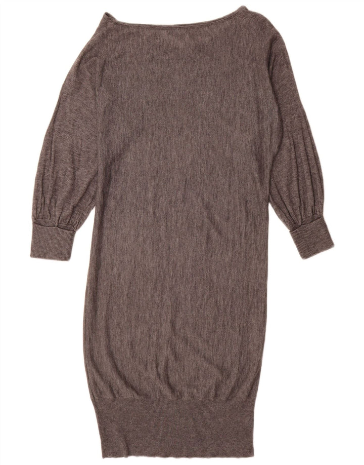 Vestido jumper feminino Massimo Dutti Reino Unido 10 pequeno lã cinza