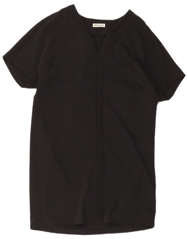 Vestido feminino Whistles de grandes dimensões UK 12 poliéster preto médio