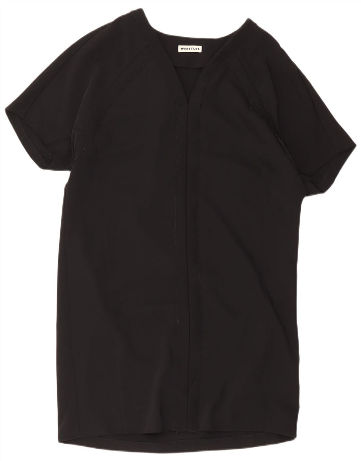 Vestido feminino Whistles de grandes dimensões UK 12 poliéster preto médio