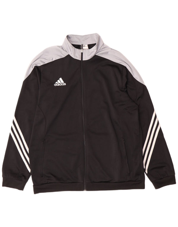 Adidas Mens Tracksuit Top Jacket XL Preto Colorblock Poliéster