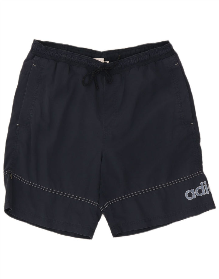 Shorts esportivos gráficos masculinos Adidas médio azul marinho poliamida
