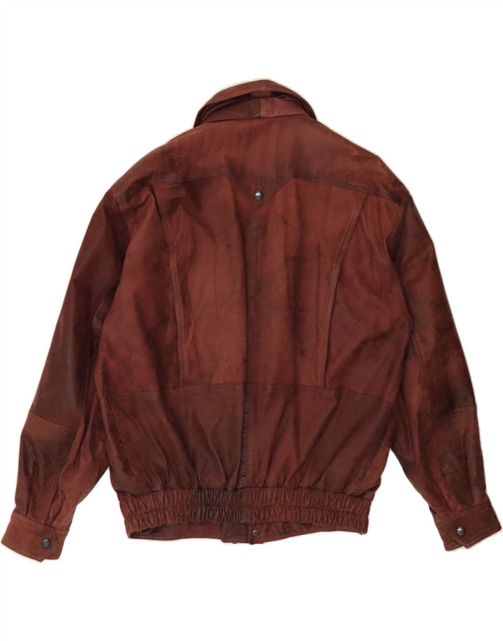 Jaqueta de couro masculina VINTAGE IT 50 grande couro marrom