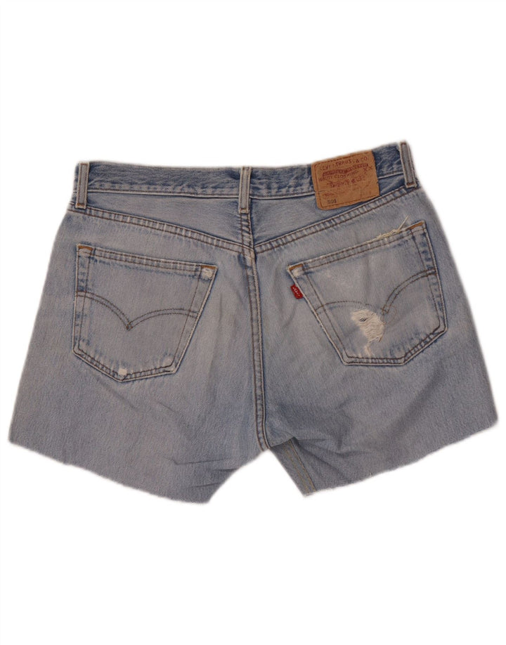 Shorts jeans feminino Levi's 501 desgastado W33 azul médio