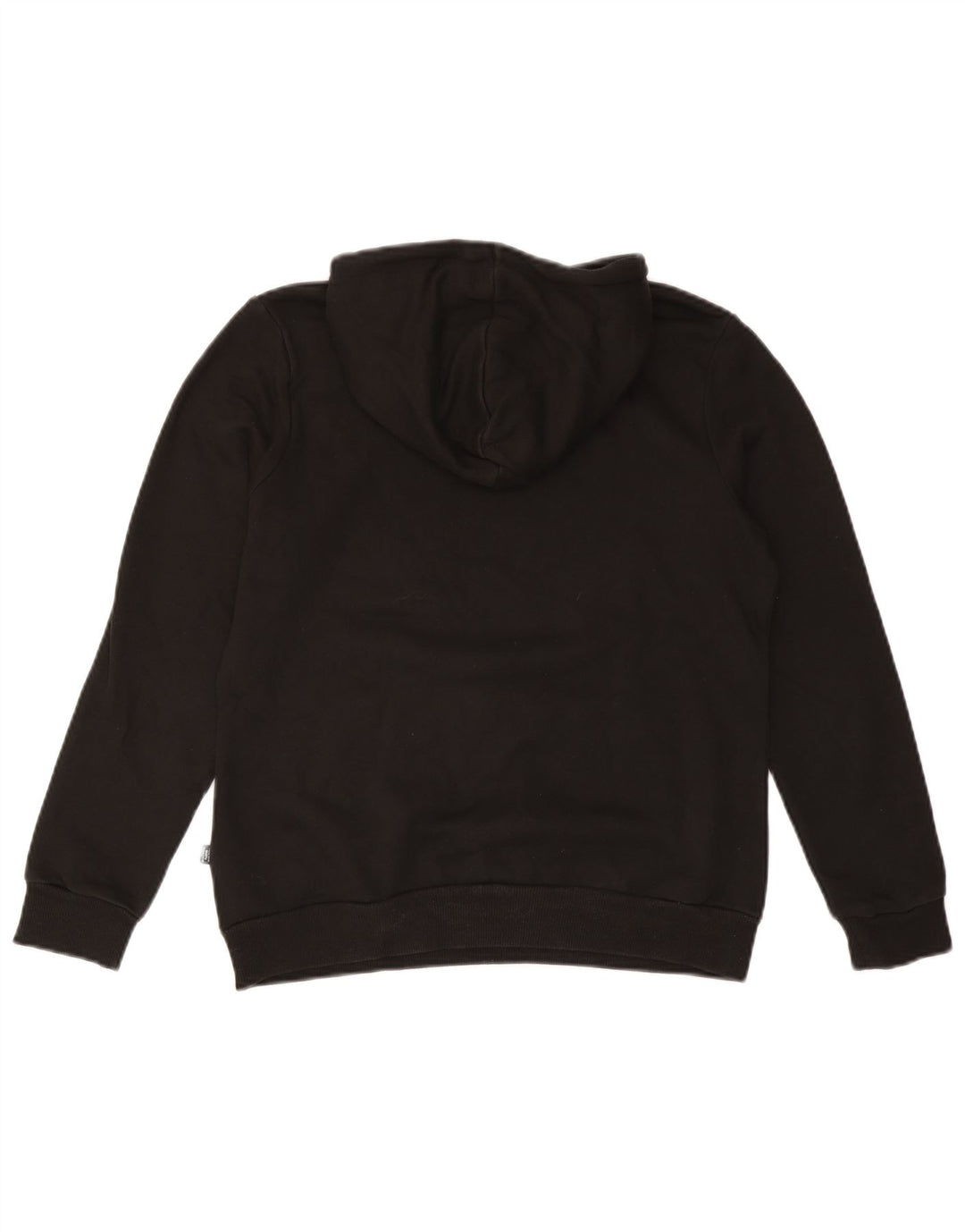 PUMA feminino gráfico moletom com capuz UK 14 médio algodão preto