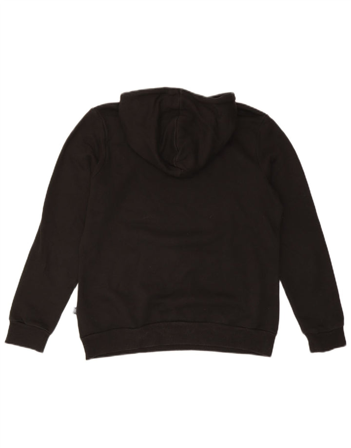 PUMA feminino gráfico moletom com capuz UK 14 médio algodão preto