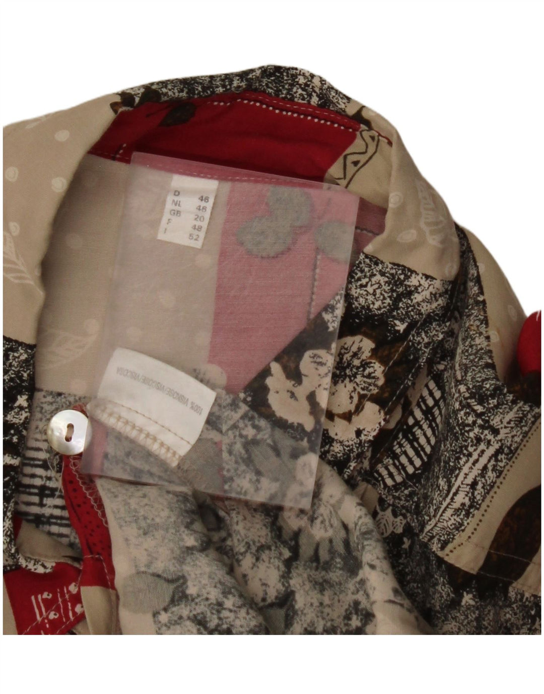 Blusa feminina VINTAGE UK 20 2XL viscose floral multicolorida