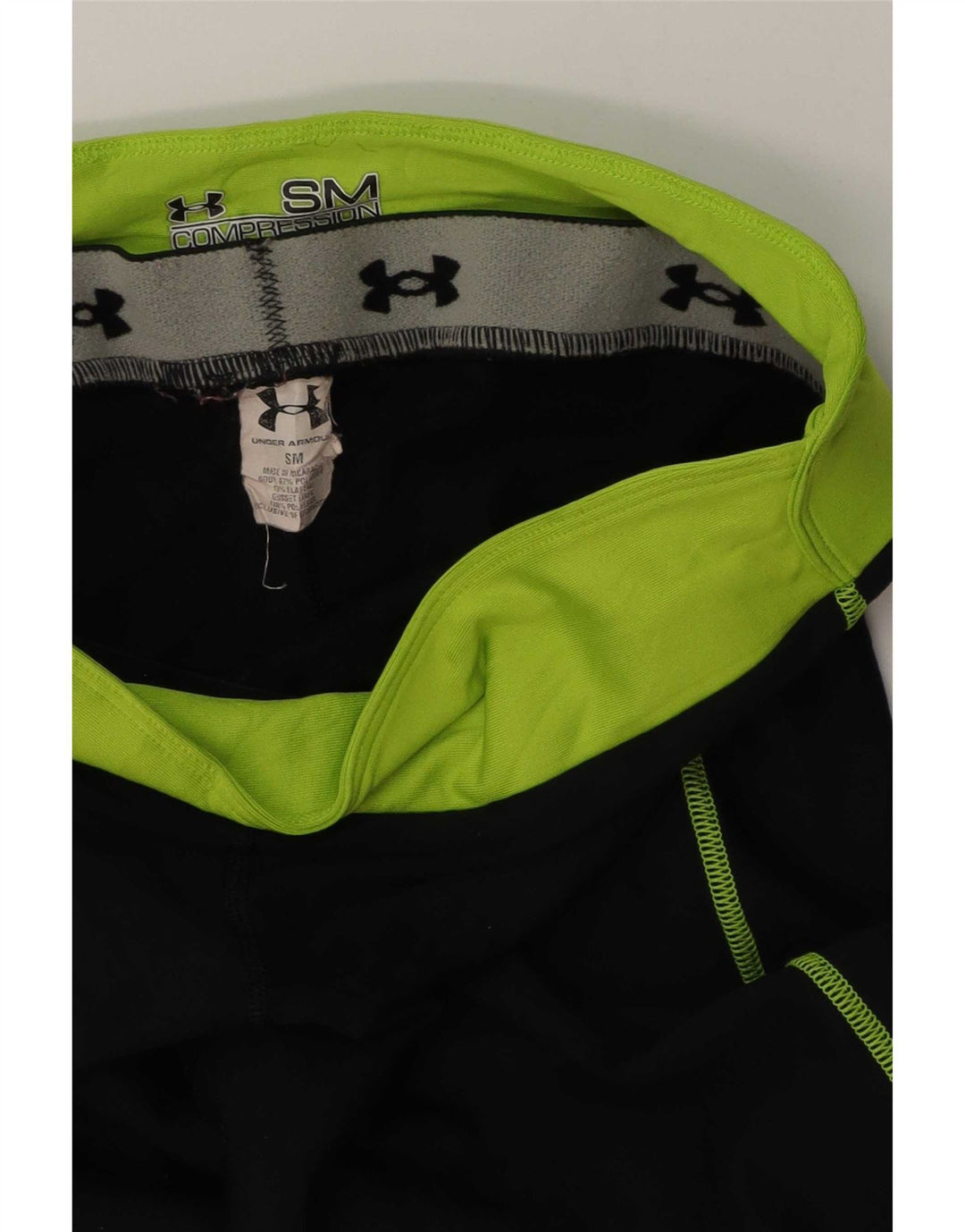 Under Armour Womens Leggings UK 8 Pequeno Poliéster Colorblock Preto