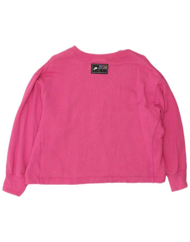 Moletom feminino Nike Graphic Oversized Jumper UK 10 pequeno algodão rosa