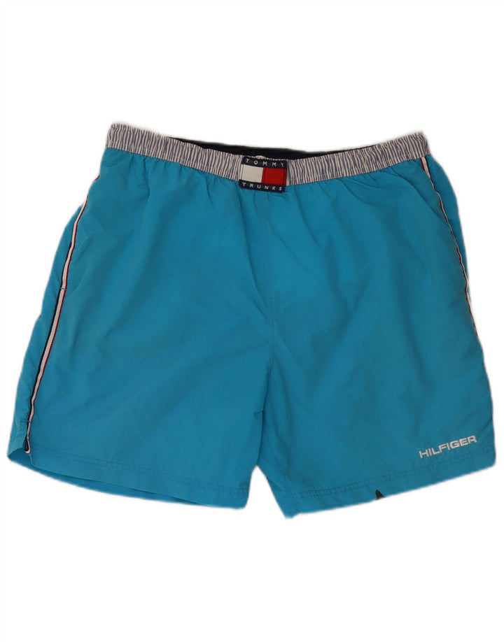 Shorts de natação masculino Tommy Hilfiger regular grande azul colorblock nylon