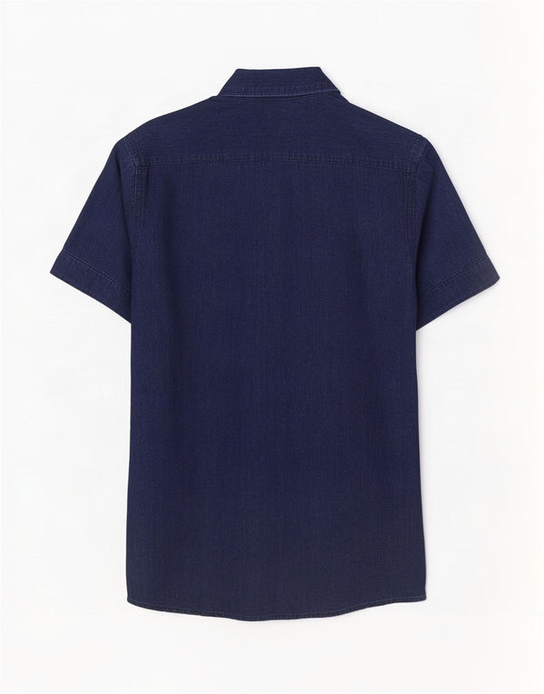 Camisa masculina de manga curta G-Star algodão azul marinho médio