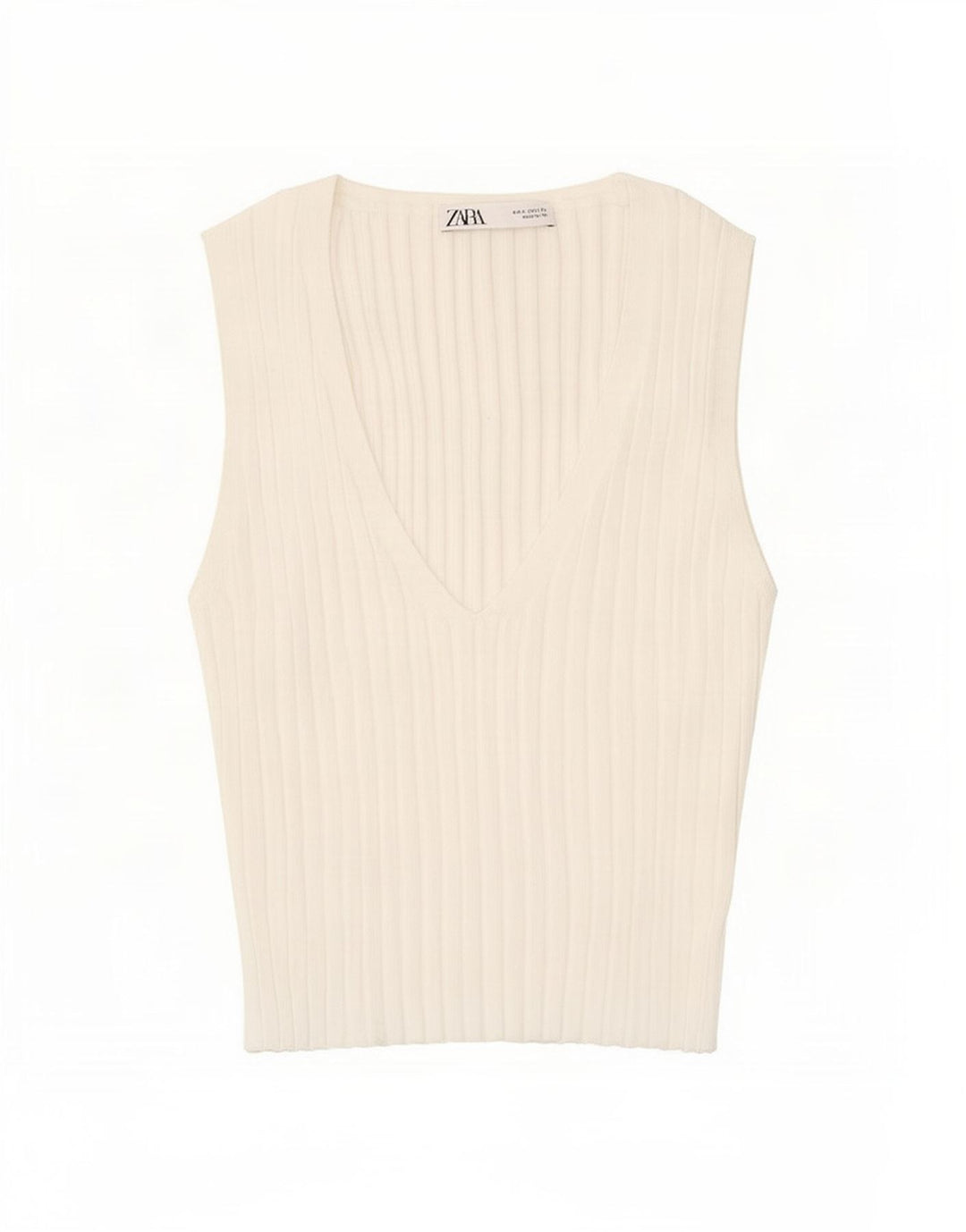 Zara Womens Vest Top UK 8 Pequeno Branco