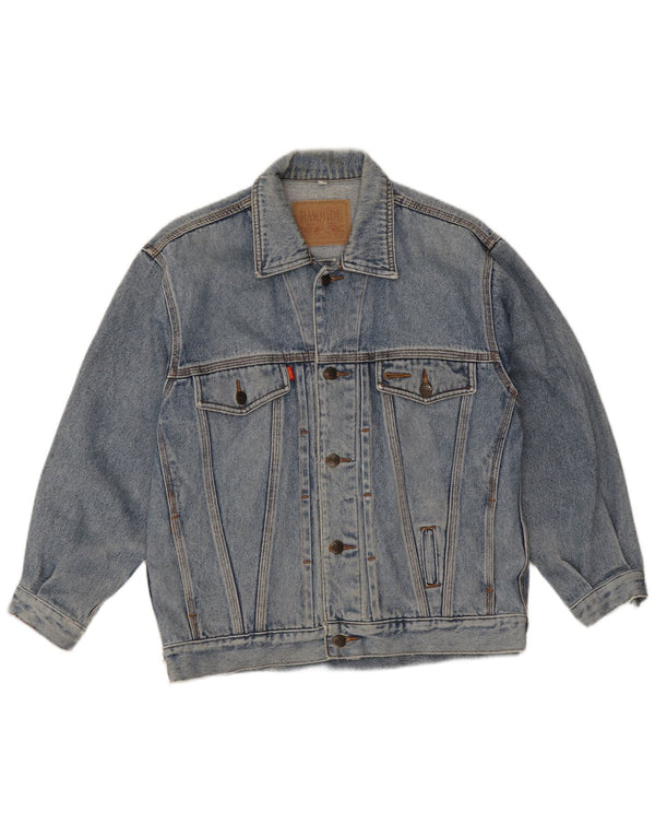 Jaqueta jeans masculina vintage UK 36 pequena azul