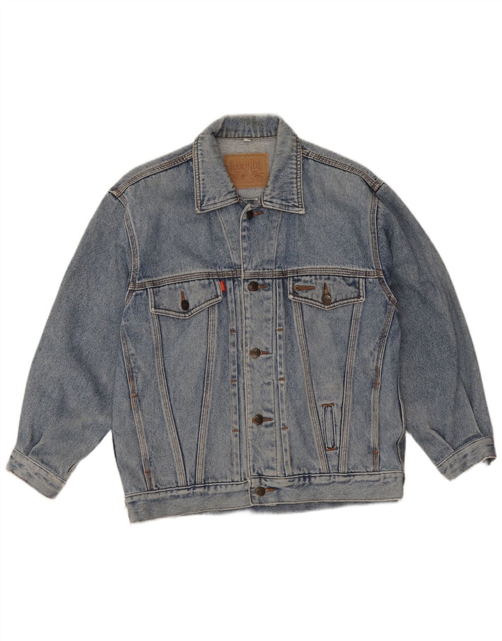 Jaqueta jeans masculina vintage UK 36 pequena azul