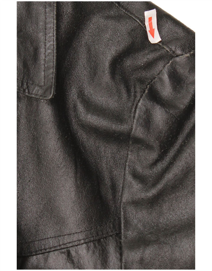 Jaqueta de couro masculina vintage UK 38 couro preto médio