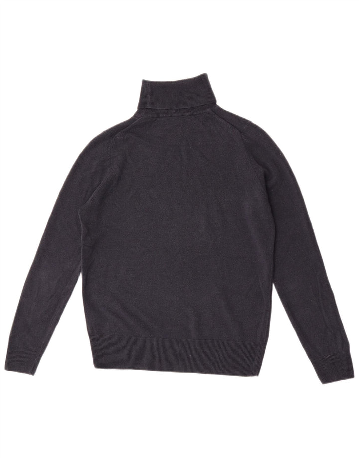 Suéter feminino Marks & Spencer com gola redonda Reino Unido 10 pequeno azul marinho
