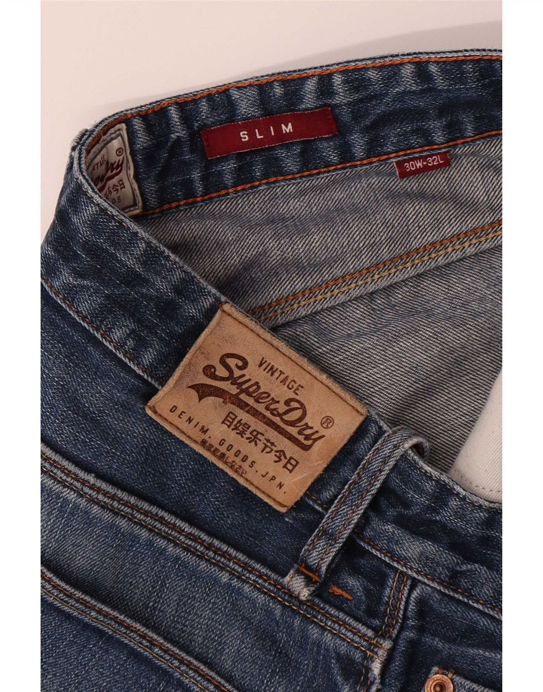 Jeans Superdry Masculino Slim W30 L32 Azul Algodão