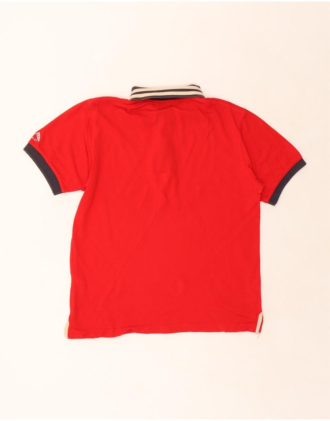 Camisa polo masculina gráfica BENETTON algodão vermelho médio