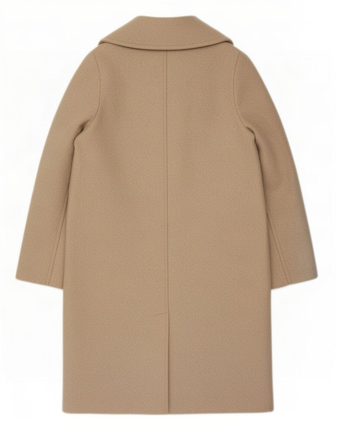 Sobretudo aberto feminino Zara UK 10 pequeno poliéster bege