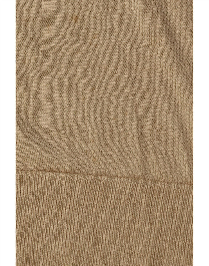 Suéter feminino Zara com gola canoa Reino Unido 14 viscose bege médio